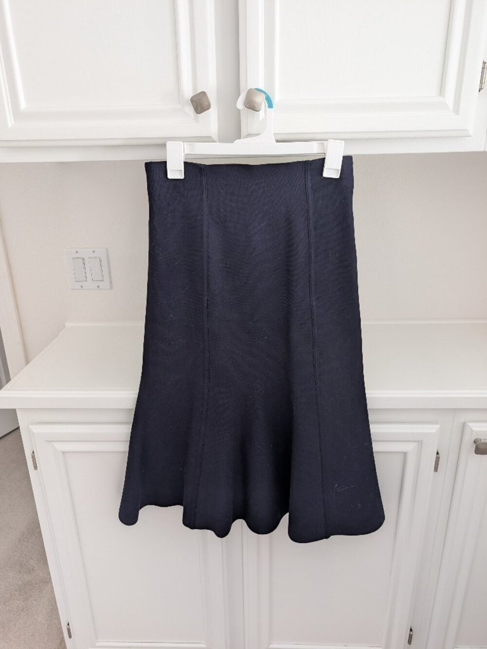 COS Navy Panelled Knit Midi Skirt